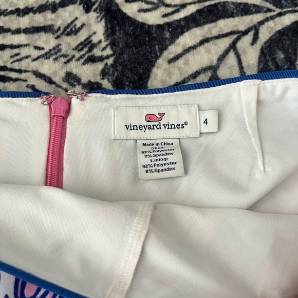 Vineyard Vines Size 4 Scalloped Shells Sand Dollar Margo Skirt Blue Pink Pockets - Picture 2 of 3
